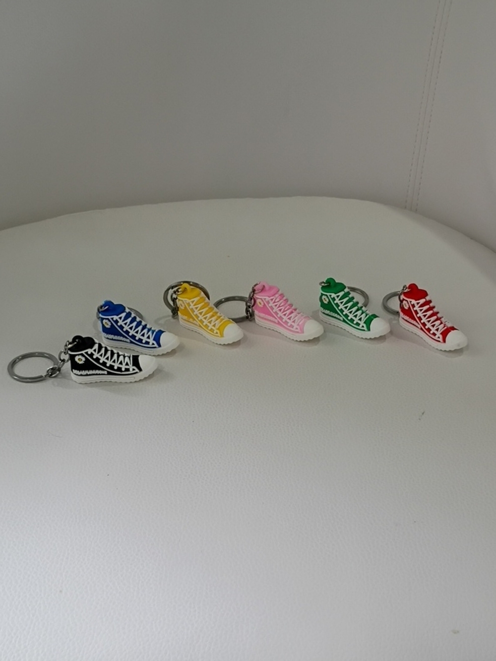 Mini Sneaker Keychain Charm - Pink, Green, Yellow, Blue, Red And Black All 6 Inc